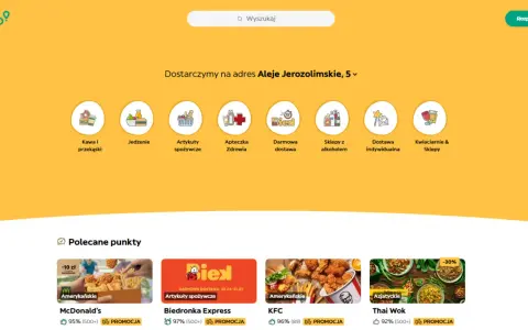 Aplikacja z restauracjami Glovo oferuje jedzenie, artykuły spożywcze i inne. Sprawdź polecane punkty, np. McDonald's, KFC, Biedronka Express.