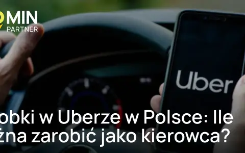 Ręce na kierownicy, telefon z aplikacją Uber. Sprawdź, ile zarabia kierowca Ubera w Polsce.