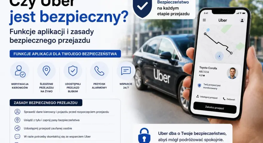 Czy Uber jest legalny? Aplikacja Uber zapewnia bezpieczeństwo na każdym etapie przejazdu, oferując weryfikację kierowców, śledzenie przejazdu i wsparcie.